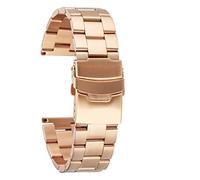 QJFORU Watch strap,watch straps for men,watch strap, 20/22mm solid stainless steel watch band rose gold/gold/blue folding clasp metal straps replacement bands bracelet(Rose Gold,22mm)