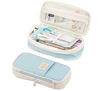QJIRZB Estuche estético de gran capacidad, bonito estuche grande para bolígrafos de papelería, artículos esenciales de escuela secundaria para adolescentes preparadas, azul claro, Anime