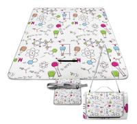 Qjjinxior Alfombra de picnic, manta cuadrada de picnic con patrón de experimentos de química, alfombras al aire libre, 148 cm x 148 cm