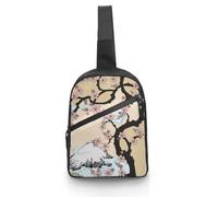 Qjjinxior Bolsa cruzada, bolsa de pecho de mariposa morada, bolsa bandolera para viajes, compras, deportes, Fuji Mountain Cherry Tree en Japón, Talla única, Clásico