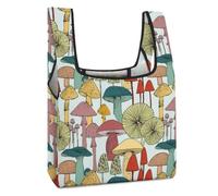 Qjjinxior Bolsa de compras plegable, bolsa de comestibles reutilizable retro escocesa, bolsa lavable para uso diario, bolsas de viaje, Setas, Talla única