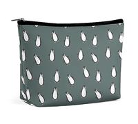 Qjjinxior Bolsa de cosméticos, bolsa de maquillaje de perro Shiba Lnu, bolsa de aseo portátil con cremallera para uso diario, viajes, Patrón de pingüino, Talla única