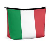 Qjjinxior Bolsa de cosméticos, bonita bolsa de maquillaje de llama, bolsa de aseo portátil con cremallera para uso diario, viajes, Bandera de Italia, Talla única