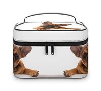 Qjjinxior Bolsa de cosméticos, bonita bolsa de maquillaje de murciélago, bolsa de aseo de viaje de cuero para mujer, Bulldog Francés Paw and Dog, 25x18x15cm