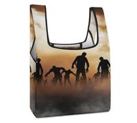 Qjjinxior Bolsa de la compra plegable, bolsa de comestibles reutilizable para dardos objetivo, bolsa de mano lavable para uso diario, bolsas de viaje, Zombies Dead Men Walking Body at Night, Talla