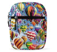 Qjjinxior Bolso bandolera con diseño de búho divertido y divertido bolso bandolera multiusos para el trabajo, negocios, viajes, Globo aerostático cielo, Talla única