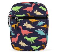 Qjjinxior Bolso bandolera de unicornio arcoíris, bolso cruzado pequeño multiusos para trabajo, negocios, viajes, Dinosaurio monstruo, Talla única