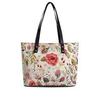 Qjjinxior Bolso de mano para mujer, bonito bolso de mano de ballena asesina, bolso de hombro para mujer, para el trabajo, diario, viajes, Flores de amapolas en acuarel, 29*34*14cm