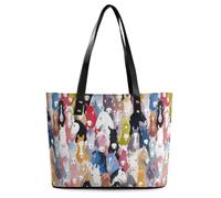 Qjjinxior Bolso de mano para mujer, con patrón de experimentos de química, bolso de hombro para mujer, para el trabajo, diario, viajes, Caballos de dibujos animados coloridos, 29*34*14cm
