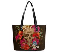 Qjjinxior Bolso de mano para mujer, nativo americano, bolso de hombro para mujer, para el trabajo, diario, viajes, Día de los Muertos, 29*34*14cm