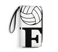 Qjjinxior Cartera de piel, cartera de paz y amor, con cuerda, tamaño pequeño y gran capacidad, fácil de transportar, I Love Volleyball, 19.7x10.5cm, Moderno