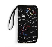Qjjinxior Cartera de piel, con diseño de gato, con cuerda, tamaño pequeño y gran capacidad, fácil de transportar, Matemáticas Lineales Educación Matemática, 19.7x10.5cm, Moderno