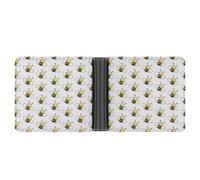 Qjjinxior Cartera de piel con diseño de perro Schnauzer con bolsillo para monedas, monedero delgado de cuero plegable para tarjetas de crédito, Abeja pequeña, One Size