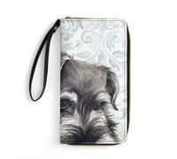 Qjjinxior Cartera de piel, diseño de bulldog francés, con cuerda, tamaño pequeño y gran capacidad, fácil de transportar, Lindo perro Schnauzer, 19.7x10.5cm, Moderno