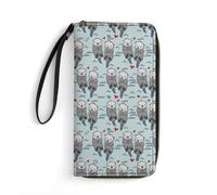 Qjjinxior Cartera de piel, diseño de bulldog francés, con cuerda, tamaño pequeño y gran capacidad, fácil de transportar, Sea Otter in Love, 19.7x10.5cm, Moderno