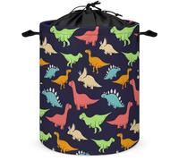 Qjjinxior Cesta de lavandería con cordón, cesta de lavandería Monster Dinosaur con asa