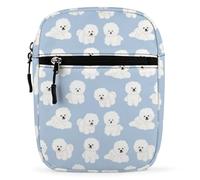 Qjjinxior Colerful - Bolso bandolera de flores, multiuso, pequeño, para el trabajo, negocios, viajes, Bichón, Talla única