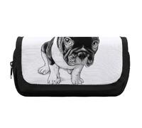 Qjjinxior Estuche de doble capa, bolsa de papelería de dragón mítico utilizado como estuche para lápices, Bulldog francés, Talla única, Estuche para lápices