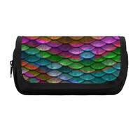 Qjjinxior Estuche de doble capa, bolsa de papelería FrogStationery utilizada como estuche para lápices, Escamas de pez arcoíris, Talla única, Estuche para lápices