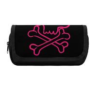 Qjjinxior Estuche de doble capa, bolsa de papelería Polar Bearutilizada como estuche para lápices, Bonita calavera rosa, Talla única, Estuche para lápices