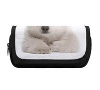 Qjjinxior Estuche de doble capa, bolsa de papelería Polar Bearutilizada como estuche para lápices, oso polar, Talla única, Estuche para lápices