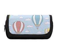 Qjjinxior Estuche de doble capa, bonito bulldog francés, bolsa de papelería utilizada como estuche para lápices, Globo de aire caliente colorido, Talla única, Estuche para lápices