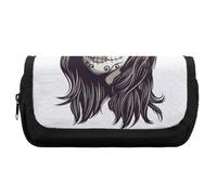 Qjjinxior Estuche de doble capa, bonito bulldog francés, bolsa de papelería utilizada como estuche para lápices, Princesa de calavera, Talla única, Estuche para lápices