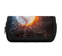 Qjjinxior Estuche de doble capa, bonito bulldog francés, bolsa de papelería utilizada como estuche para lápices, Pelota de béisbol, Talla única, Estuche para lápices