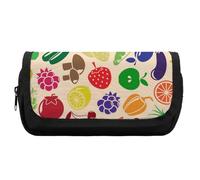 Qjjinxior Estuche de doble capa, cerezo de montaña Fuji en Japón, bolsa de papelería utilizada como estuche para lápices, Verduras y frutas, Talla única, Estuche para lápices