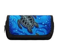 Qjjinxior Estuche de doble capa, diseño de calavera de gato, tablero de bruja, color negro, bolsa de papelería utilizada como estuche para lápices, Tortuga pequeña verde, Talla única, Estuche para