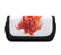 Qjjinxior Estuche de doble capa, diseño de calavera de gato, tablero de bruja, color negro, bolsa de papelería utilizada como estuche para lápices, llama, Talla única, Estuche para lápices