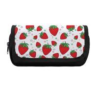 Qjjinxior Estuche de doble capa, diseño de calavera de gato, tablero de bruja, color negro, bolsa de papelería utilizada como estuche para lápices, fresa, Talla única, Estuche para lápices