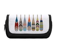 Qjjinxior Estuche de doble capa, estuche para notas musicales, bolsa de papelería utilizada como estuche para lápices, Remo de canoa, Talla única, Estuche para lápices