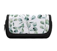 Qjjinxior Estuche de doble capa, hermoso patrón de sirena, bolsa de papelería utilizada como estuche para lápices, Hojas de eucalipto, Talla única, Estuche para lápices