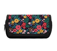 Qjjinxior Estuche de doble capa, hermoso patrón de sirena, bolsa de papelería utilizada como estuche para lápices, Colorido patrón floral, Talla única, Estuche para lápices