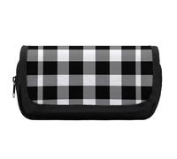 Qjjinxior Estuche de doble capa, hermoso patrón de sirena, bolsa de papelería utilizada como estuche para lápices, Cuadros negros, Talla única, Estuche para lápices