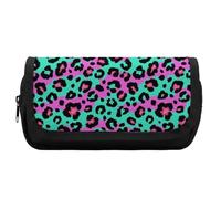 Qjjinxior Estuche de doble capa, huesos coloridos y bolsa de papelería utilizada como estuche para lápices, Leopardo y cebra, Talla única, Estuche para lápices