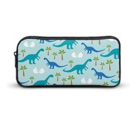 Qjjinxior Estuche para lápices, bolsa de papelería con flores de amapola, bolsa de viaje de negocios o caja de herramientas pequeña, bolsa de maquillaje para niñas, Bonitos dinosaurios de anime, 22*12