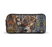 Qjjinxior Estuche para lápices, bolsa de papelería de burro, bolsa de viaje de negocios o caja de herramientas pequeña, bolsa de maquillaje para niñas, Camo Buck Deer, 22*12*5cm, Estuche para lápices