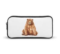 Qjjinxior Estuche para lápices, bolsa de papelería de burro, bolsa de viaje de negocios o caja de herramientas pequeña, bolsa de maquillaje para niñas, marrón (oso), 22*12*5cm, Estuche para lápices