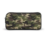 Qjjinxior Estuche para lápices, bolsa de papelería de burro, bolsa de viaje de negocios o caja de herramientas pequeña, bolsa de maquillaje para niñas, Estampado de camuflaje verde, 22*12*5cm, Estuche