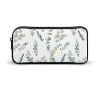 Qjjinxior Estuche para lápices, bolsa de papelería de burro, bolsa de viaje de negocios o caja de herramientas pequeña, bolsa de maquillaje para niñas, Hojas de eucalipto, 22*12*5cm, Estuche para
