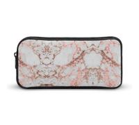 Qjjinxior Estuche para lápices, bolsa de papelería de cebra negra, bolsa de viaje de negocios o caja de herramientas pequeña, bolsa de maquillaje para niñas, Mármol oro rosa, 22*12*5cm, Estuche para