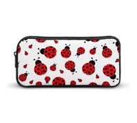 Qjjinxior Estuche para lápices, bolsa de papelería de cerezas de frutas, bolsa de viaje de negocios o caja de herramientas pequeña, bolsa de maquillaje para niñas, Patrón de mariquitas infinito