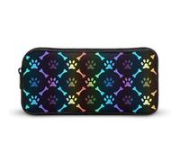 Qjjinxior Estuche para lápices, bolsa de papelería de flores de cerezo, bolsa de viaje de negocios o caja de herramientas pequeña, bolsa de maquillaje para niñas, Huesos y patas de colores, 22*12*5cm