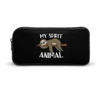 Qjjinxior Estuche para lápices, bolsa de papelería de flores de cerezo, bolsa de viaje de negocios o caja de herramientas pequeña, bolsa de maquillaje para niñas, My Sprirt Animal Sloth, 22*12*5cm