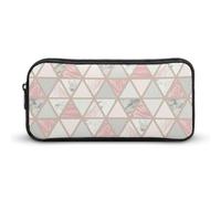 Qjjinxior Estuche para lápices, bolsa de papelería de guepardo, bolsa de viaje de negocios o caja de herramientas pequeña, bolsa de maquillaje para niñas, Mármol gris oro rosa, 22*12*5cm, Estuche para