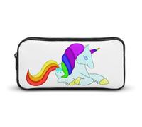 Qjjinxior Estuche para lápices, bolsa de papelería de unicornio arcoíris, bolsa de viaje de negocios o caja de herramientas pequeña, bolsa de maquillaje para niñas, Unicornio arcoíris lindo, 22*12*5cm