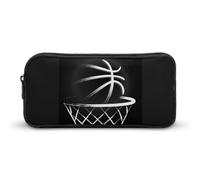 Qjjinxior Estuche para lápices, bolsa de papelería de unicornio arcoíris, bolsa de viaje de negocios o caja de herramientas pequeña, bolsa de maquillaje para niñas, Basketball, 22*12*5cm, Estuche para