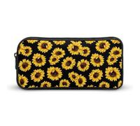 Qjjinxior Estuche para lápices, bolsa de papelería de unicornio arcoíris, bolsa de viaje de negocios o caja de herramientas pequeña, bolsa de maquillaje para niñas, Girasoles de primavera, flores